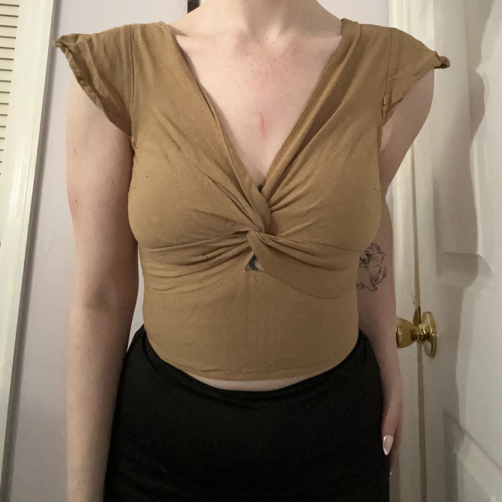 Twist Front Tan Top